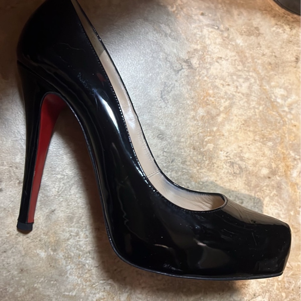 Christian Louboutin Black Patent Heels with Red Soles
